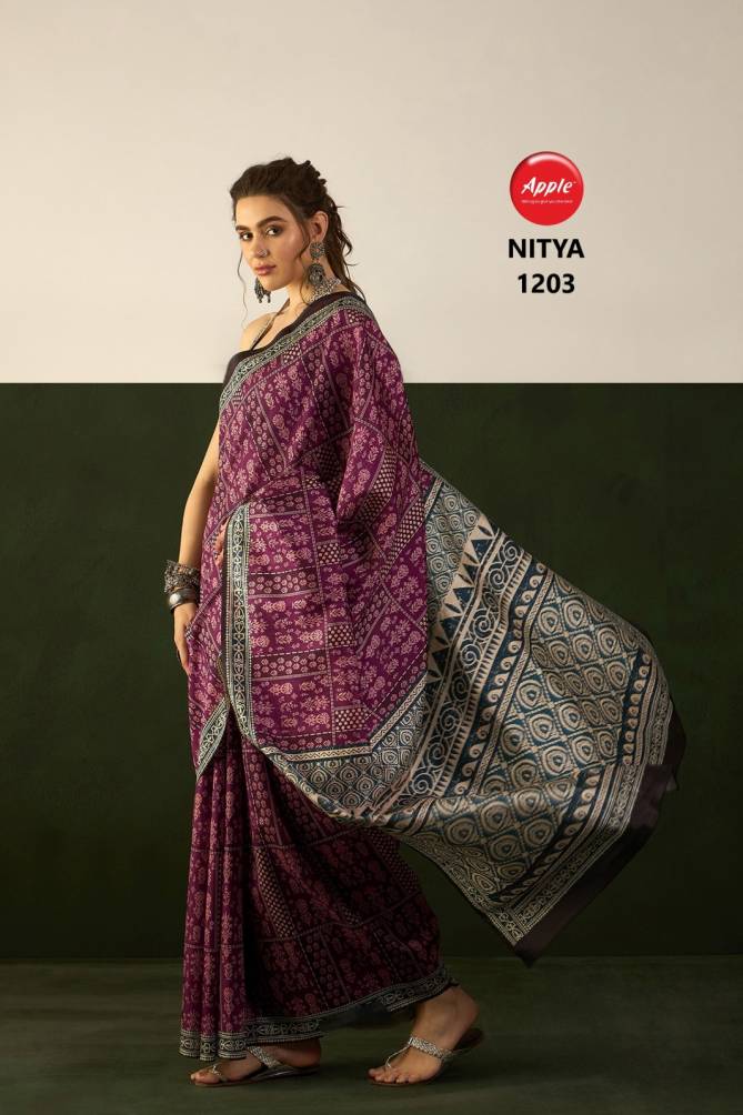 Nitya Silk 12 By Apple Daily Wear Printed Bhagalpuri Silk Sarees Wholesale Price In Sarees
